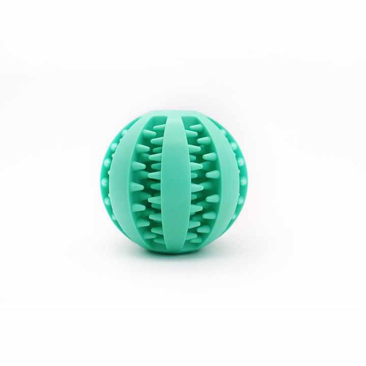 Dog Toy Interactive Durable Soft Rubber Ball Puppy Cat Chew Toys Dog Food Treat Feeder Tooth Cleaning Ball IQ Training Ball