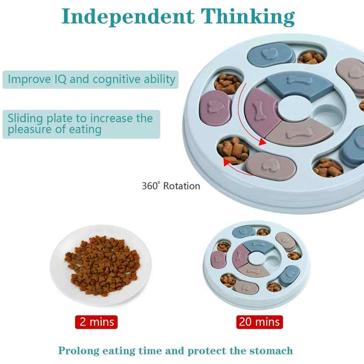 Funny IQ Game Interactive Slow Feeder Chew Dispenser Treat Dog Food Puzzle Toys