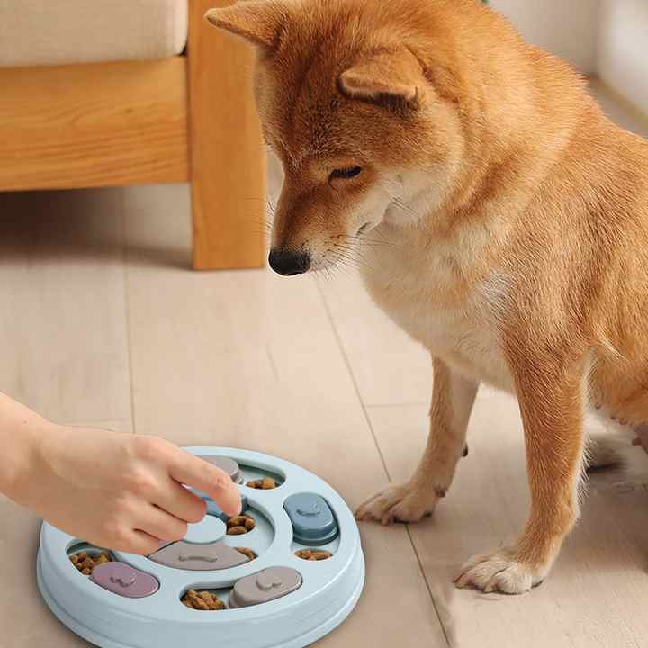 Funny IQ Game Interactive Slow Feeder Chew Dispenser Treat Dog Food Puzzle Toys