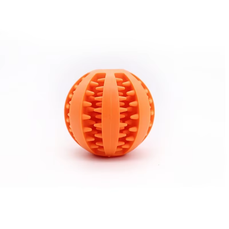 Dog Toy Interactive Durable Soft Rubber Ball Puppy Cat Chew Toys Dog Food Treat Feeder Tooth Cleaning Ball IQ Training Ball