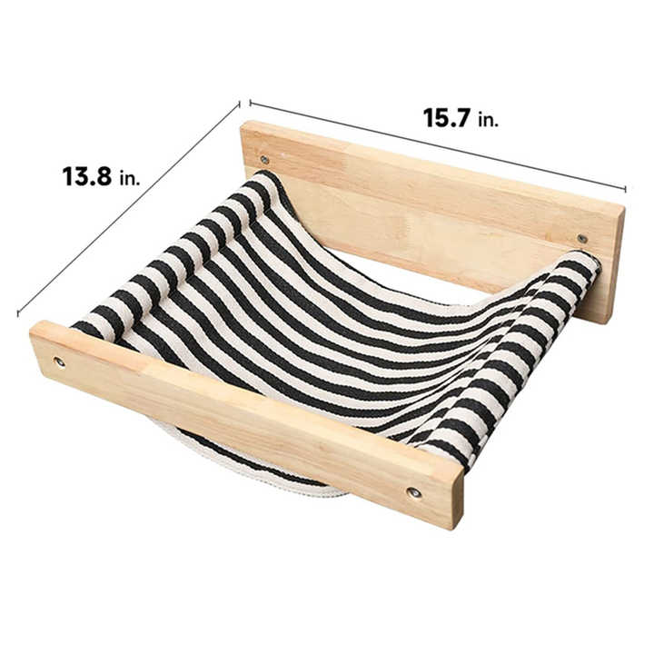 Newly Designed Window Mounted Cat Bed Wood Pet Hammock Cat Bed Wooden Cat Shelf Hammock