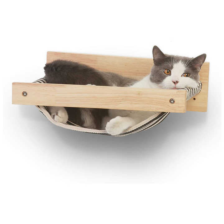 Newly Designed Window Mounted Cat Bed Wood Pet Hammock Cat Bed Wooden Cat Shelf Hammock