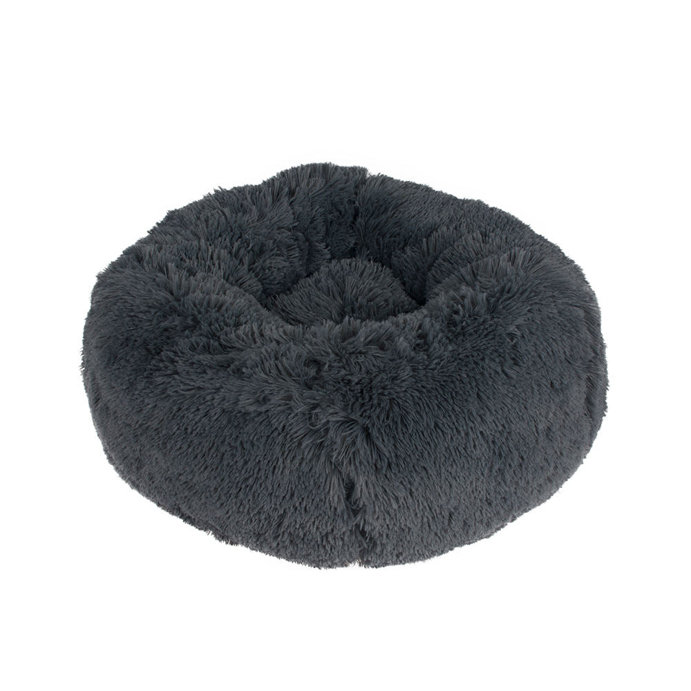 Soft Luxury Plush Pink Grey White Pet Cushion Round Cat Dog Bed