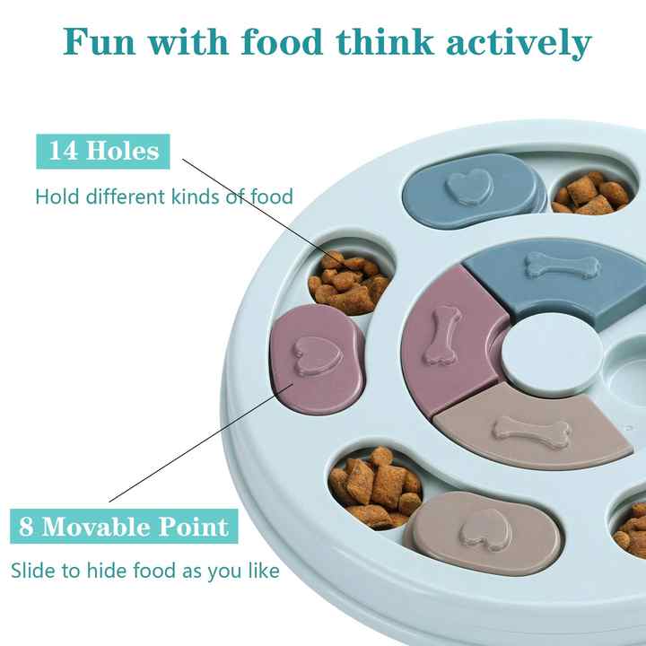 Funny IQ Game Interactive Slow Feeder Chew Dispenser Treat Dog Food Puzzle Toys