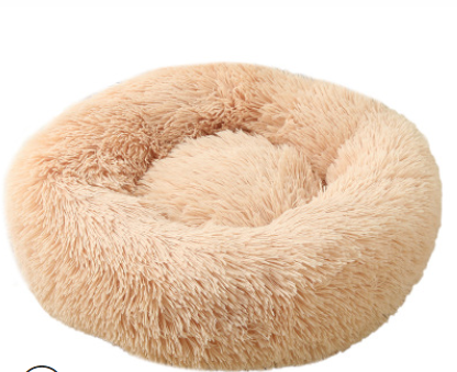 Soft Luxury Plush Pink Grey White Pet Cushion Round Cat Dog Bed